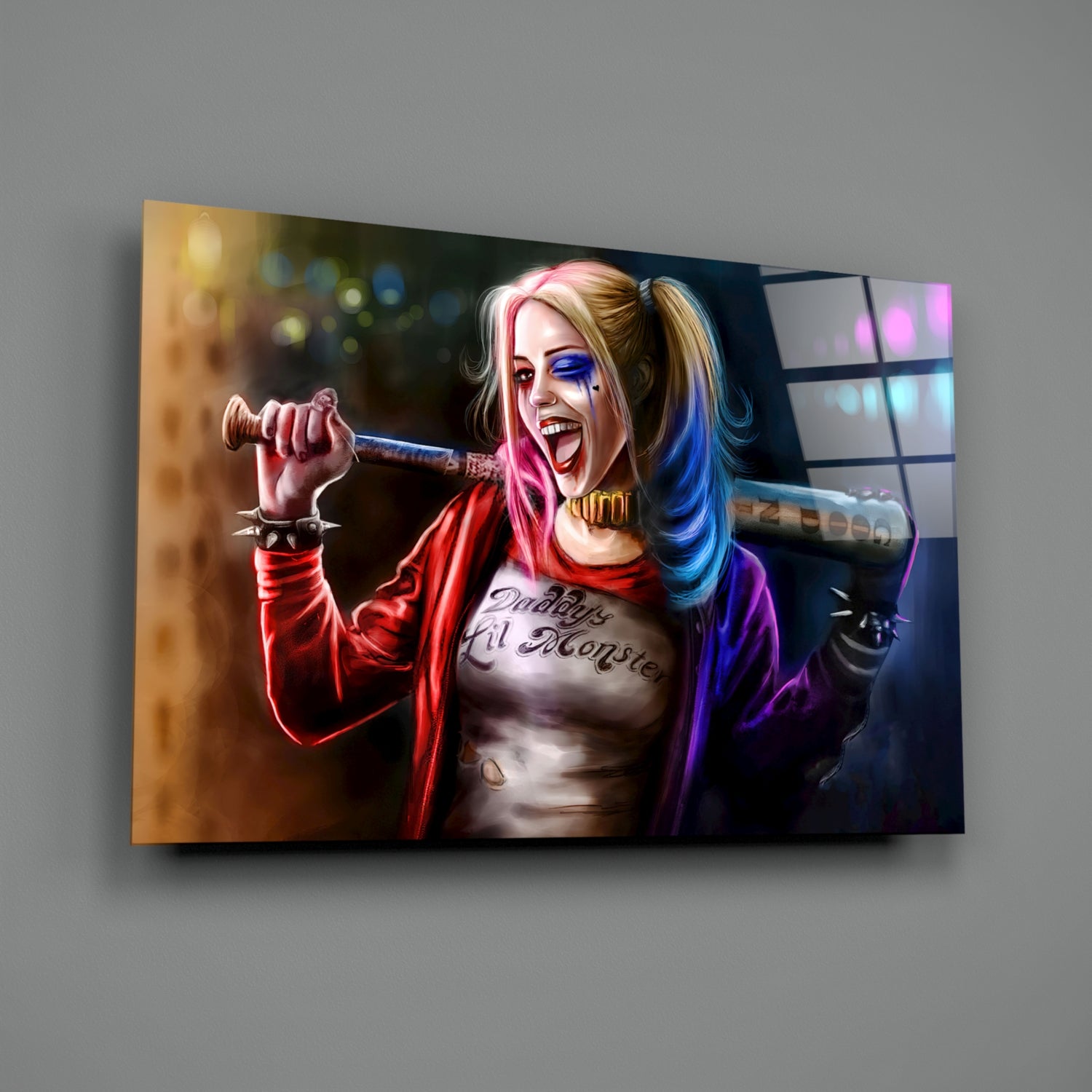 Harley Quinn Glass Art.
