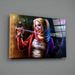Painterly-portrait panel bringing electric drama to a contemporary gaming lounge