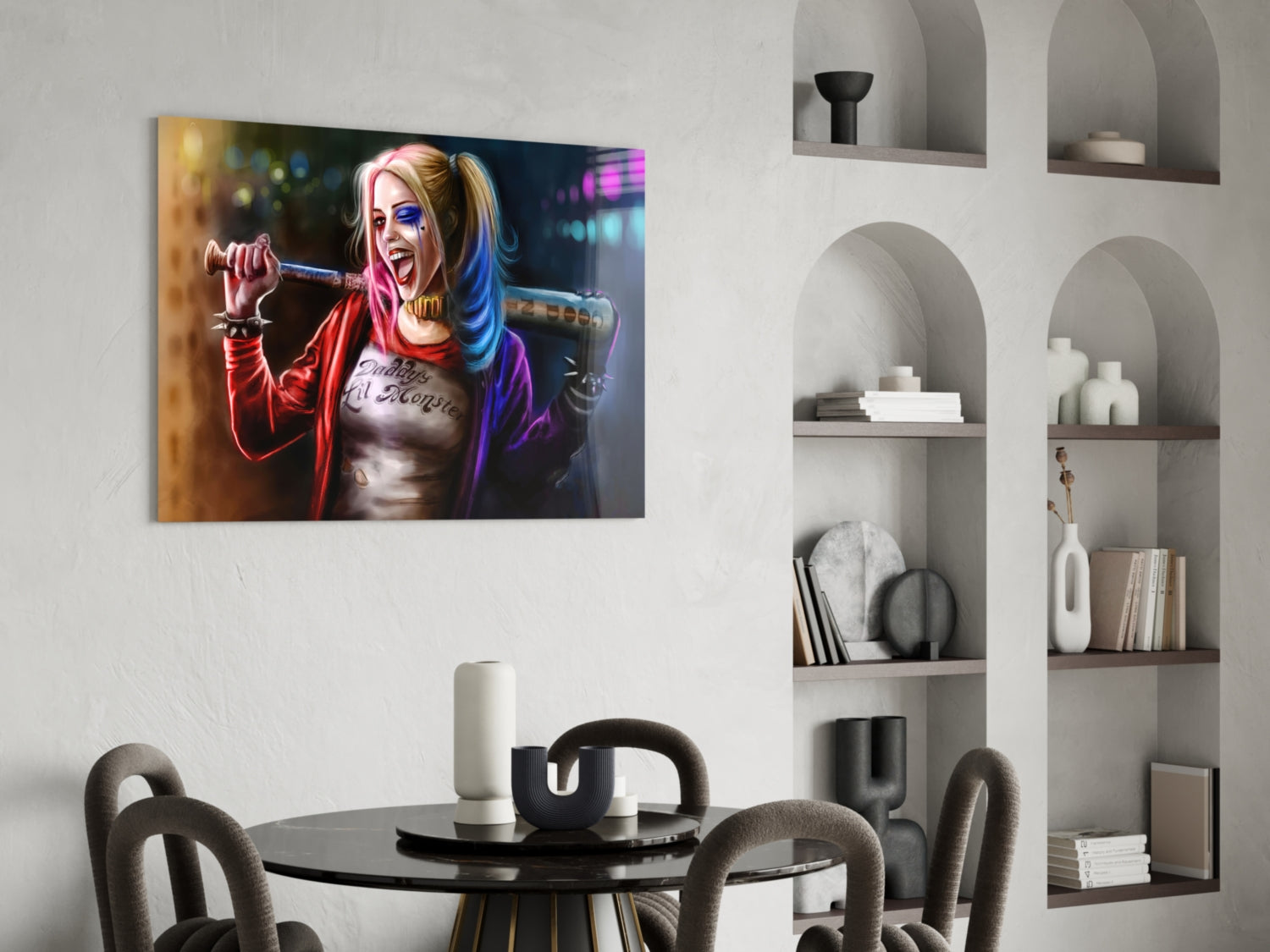 Harley Quinn Glass Art.