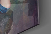 Harley Quinn artwork anchoring a wall with moody dramatic palette