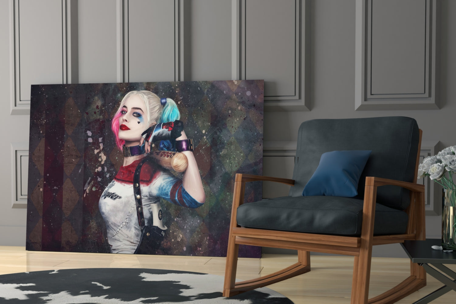 Harley Quinn Glass Art.
