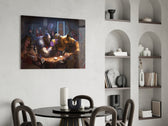 Marvel panel adding editorial whimsy to a gaming room