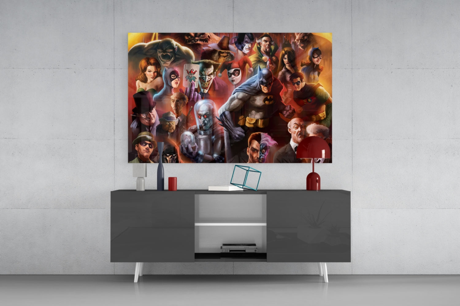 Batman and DC Characters Glass Art.