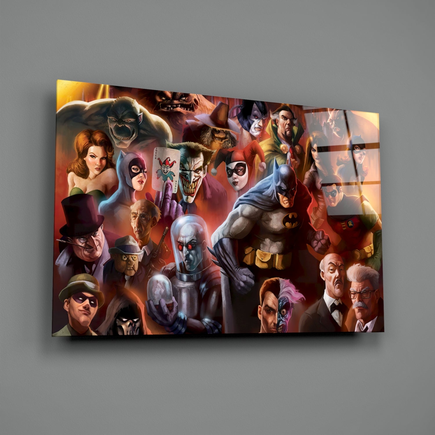 Batman and DC Characters Glass Art.