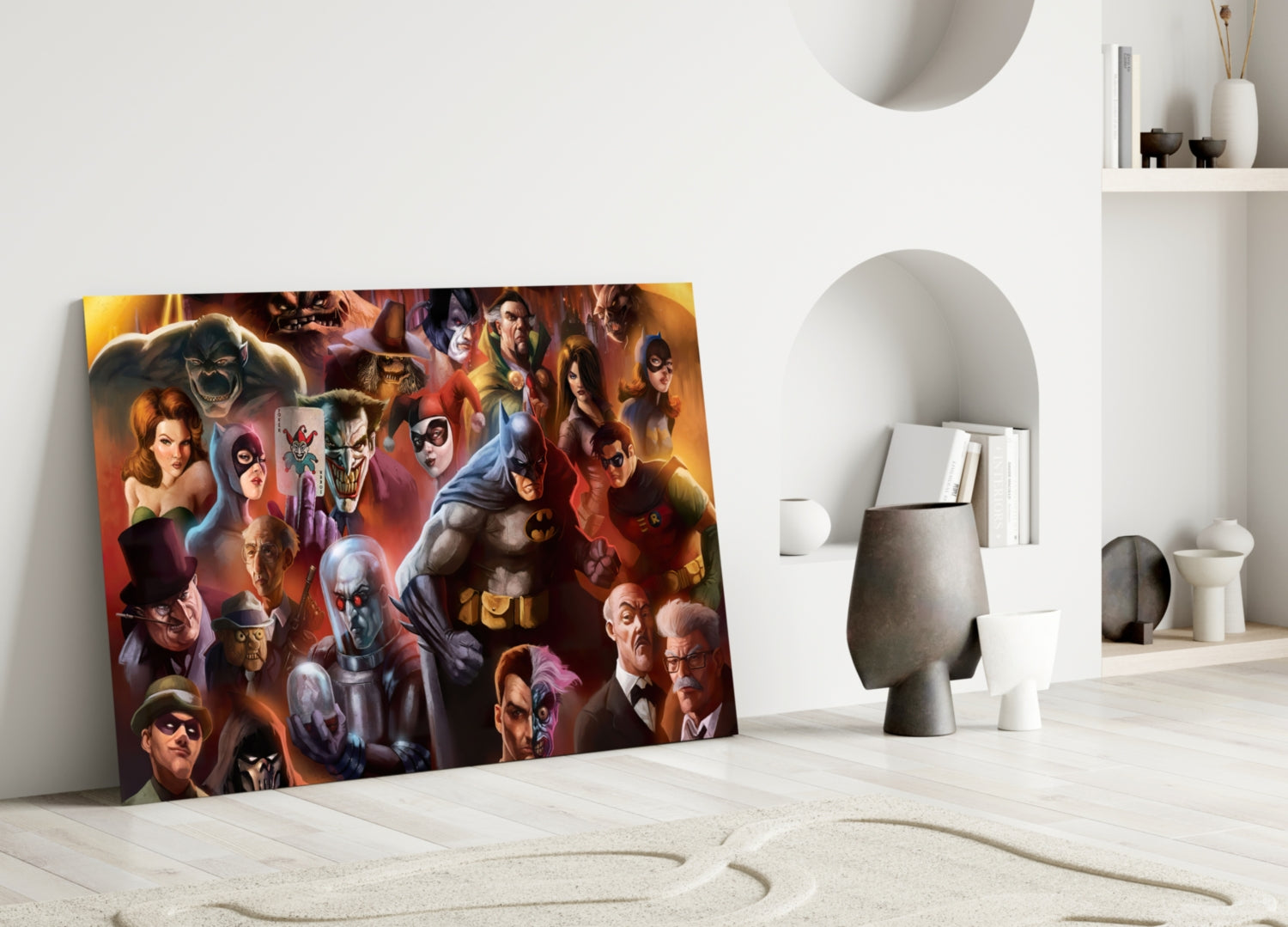 Batman and DC Characters Glass Art.