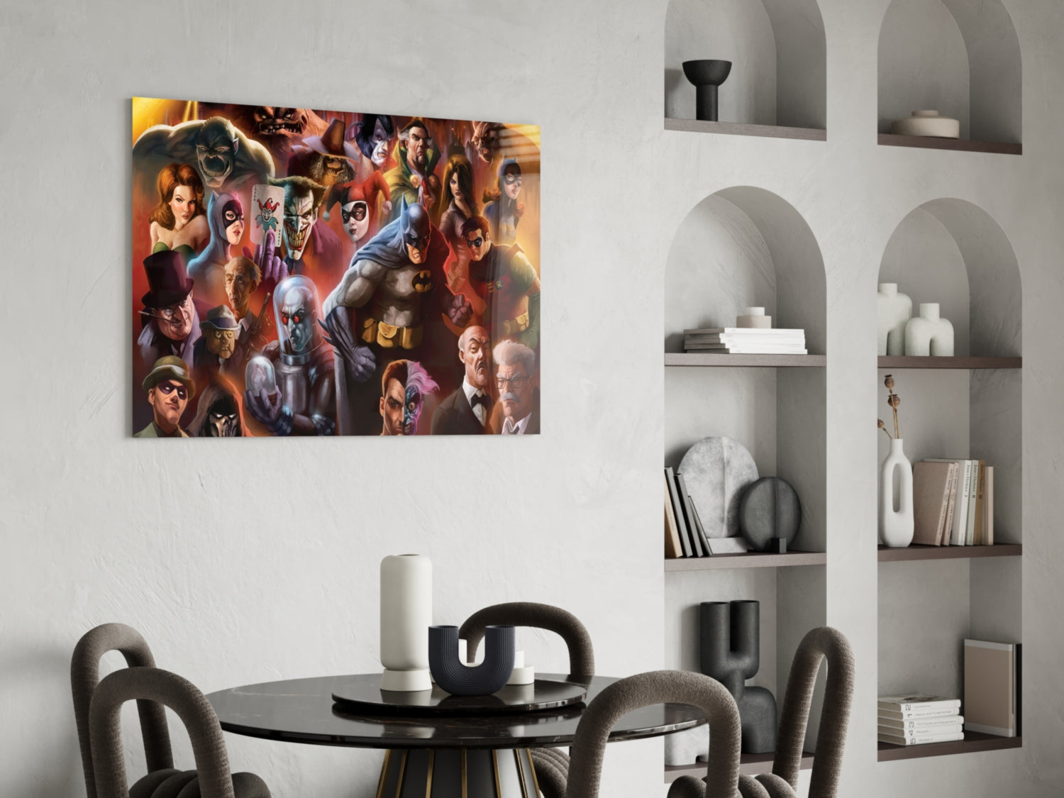 Batman and DC Characters Glass Art.