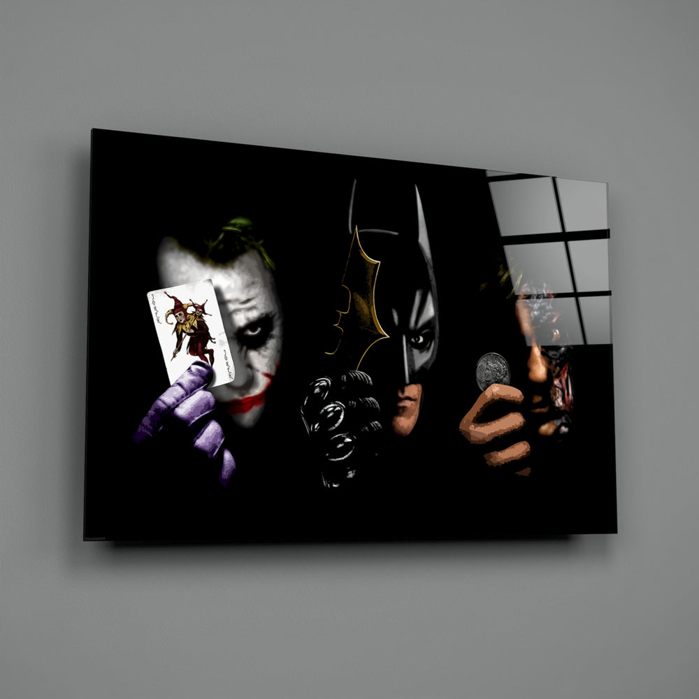 Cinematic-triptych panel bringing noir gravity to a contemporary home theater