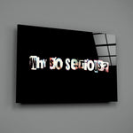Cinematic-typography panel bringing menacing wit to a contemporary office