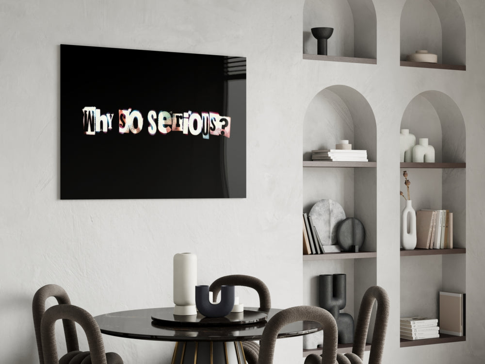Why so Serious panel adding editorial mood to a gaming room