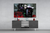 Joker panel catching low light to reveal its menacing wit