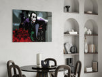 Joker panel adding editorial drama to a man cave