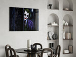 Joker panel adding editorial drama to a man cave