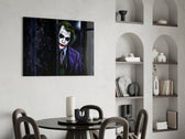 Joker panel adding editorial drama to a man cave