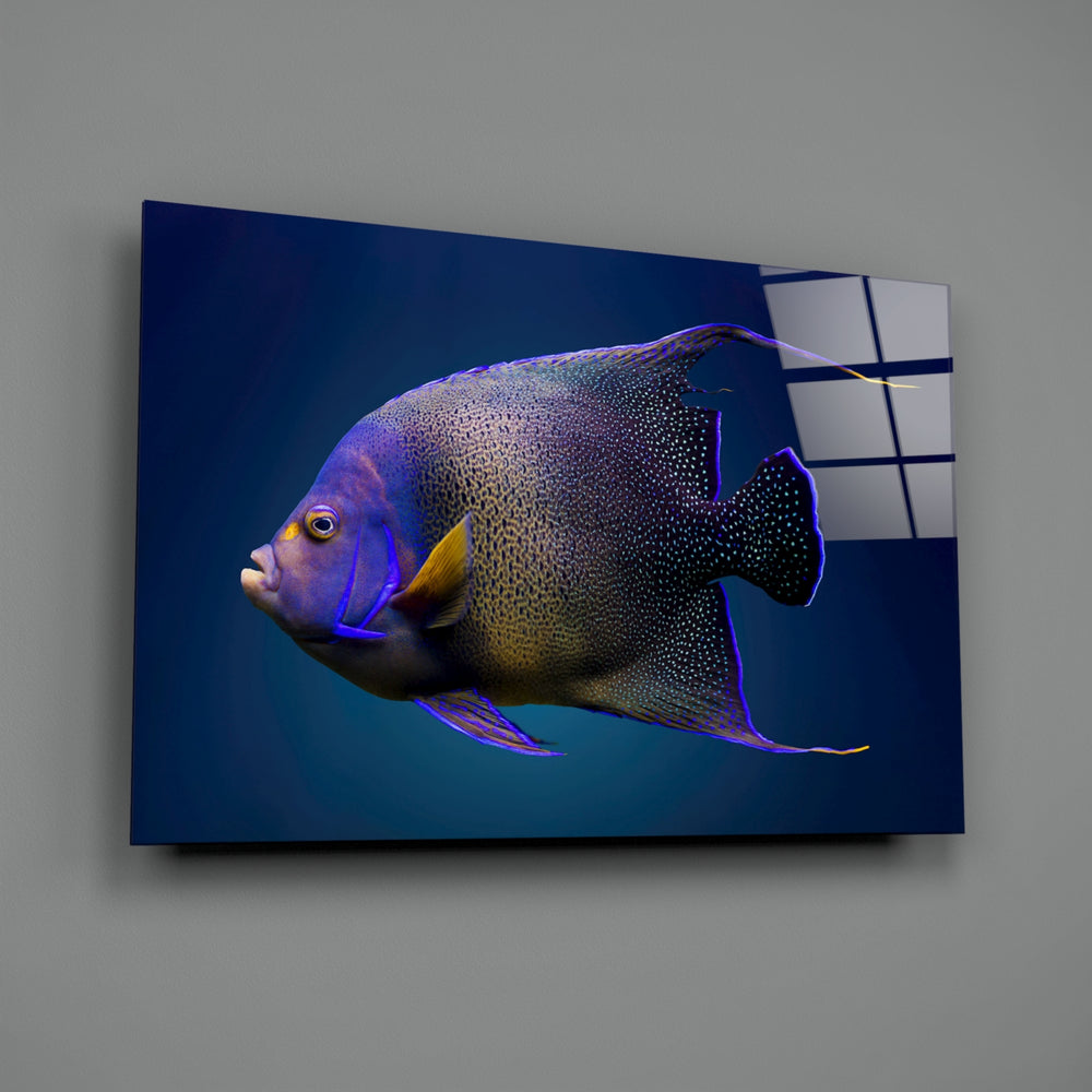 Macro-aquatic panel bringing underwater elegance to a contemporary bathroom