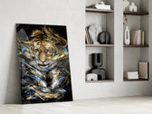 Tiger glass print enhancing a man cave with cinematic gravity