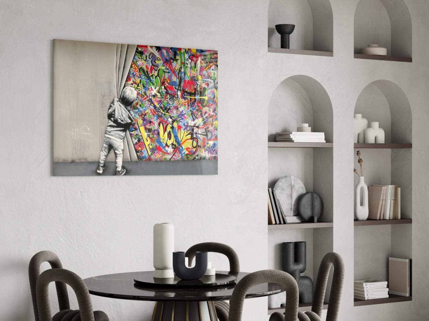 Behind the Curtain Glass Art.