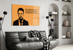 Fight Club glass wall art styled above a sofa in a living room