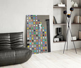 Dots panel adding editorial whimsy to a hallway