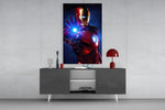 Iron Man panel catching screen glow to reveal its electric saturation