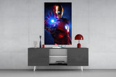Iron Man panel catching screen glow to reveal its electric saturation