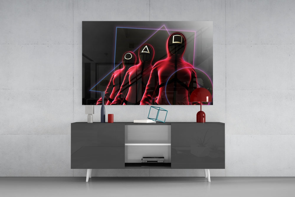 Squid Game panel catching screen glow to reveal its menacing glow