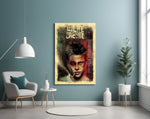 Fight Club glass wall art styled above a desk in an office