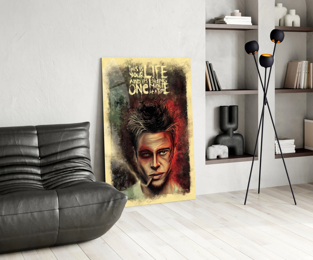 Fight Club panel adding editorial gravity to a living room