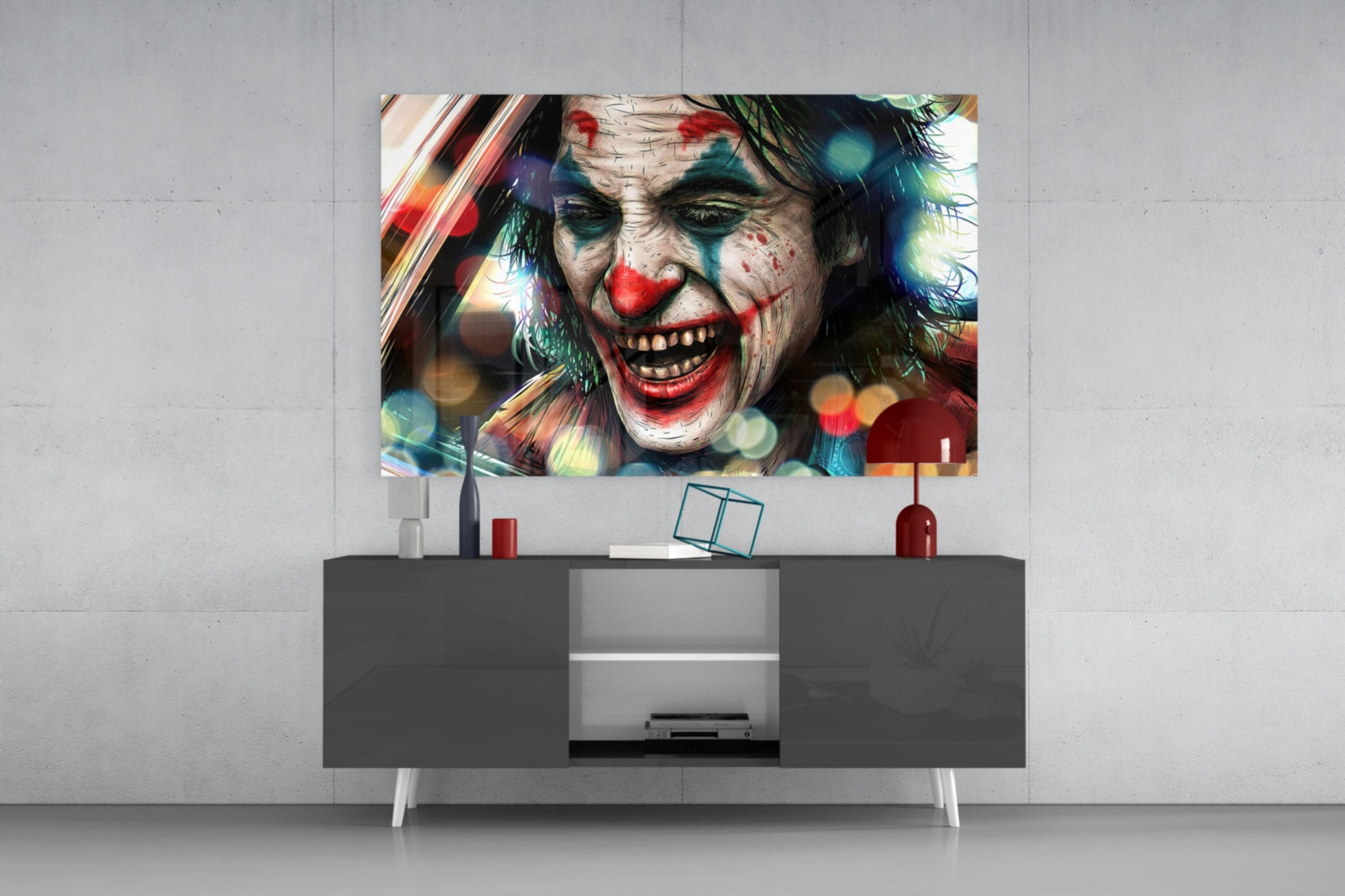 Joker’s Laugh Glass Wall Art.