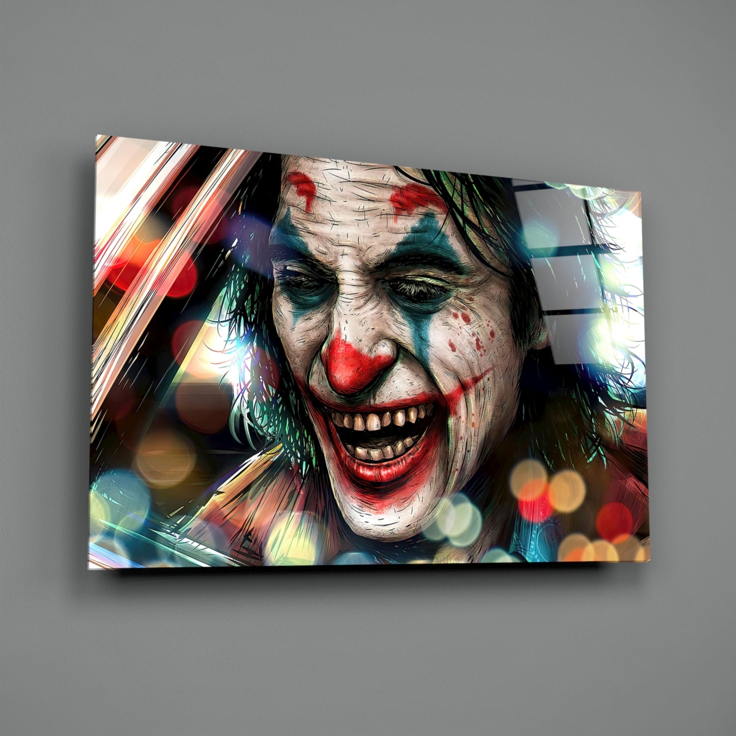 Joker’s Laugh Glass Wall Art.