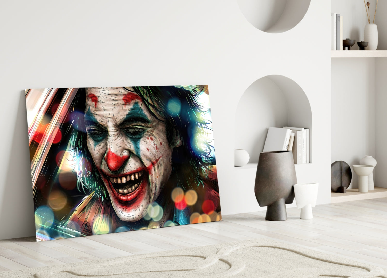 Joker’s Laugh Glass Wall Art.