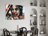 Jokers Laugh panel adding editorial drama to a man cave
