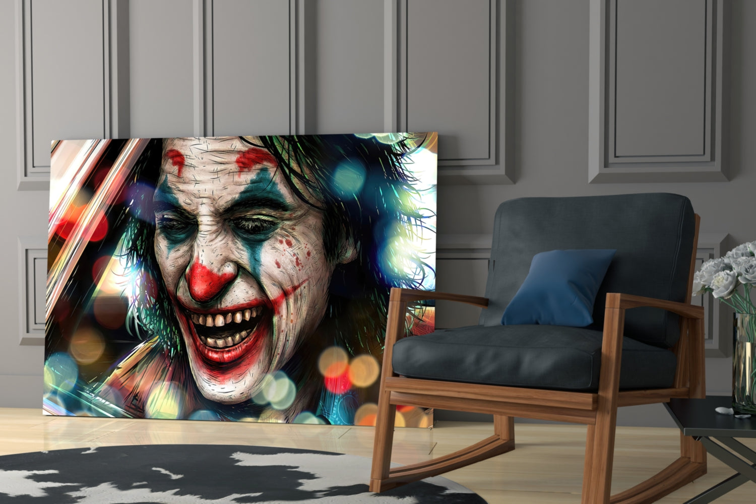 Joker’s Laugh Glass Wall Art.