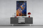 Space panel catching low light to reveal its astronomic depth