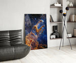 Space panel adding editorial gravity to an office
