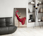 Ballerina panel adding editorial mood to a living room