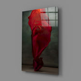 Painterly-dance panel bringing mysterious gravity to a contemporary bedroom