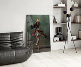 Ballerina panel adding editorial mood to a living room