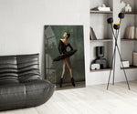 Ballerina panel adding editorial mood to a living room