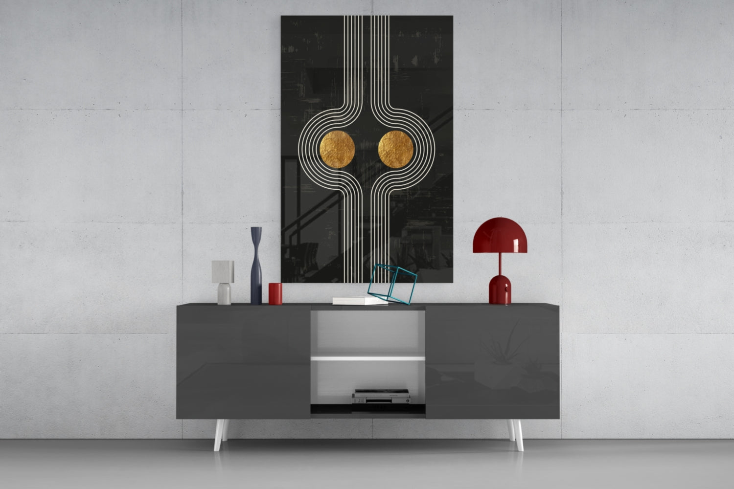 Two Dots Glass Wall Art.