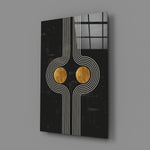 Art-deco panel bringing luxe geometry to a contemporary dining room