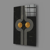 Art-deco panel bringing luxe geometry to a contemporary dining room