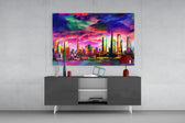 Colorful Silhouette of the City panel catching low light to reveal its electric saturation