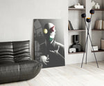 Juggler panel adding editorial mood to a living room