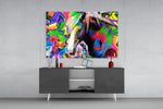 Colored Horse panel catching screen glow to reveal its electric saturation