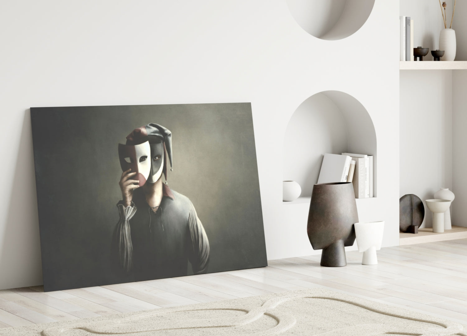 Masks Glass Wall Art.