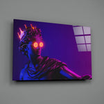 Vaporwave panel bringing electric drama to a contemporary gaming lounge