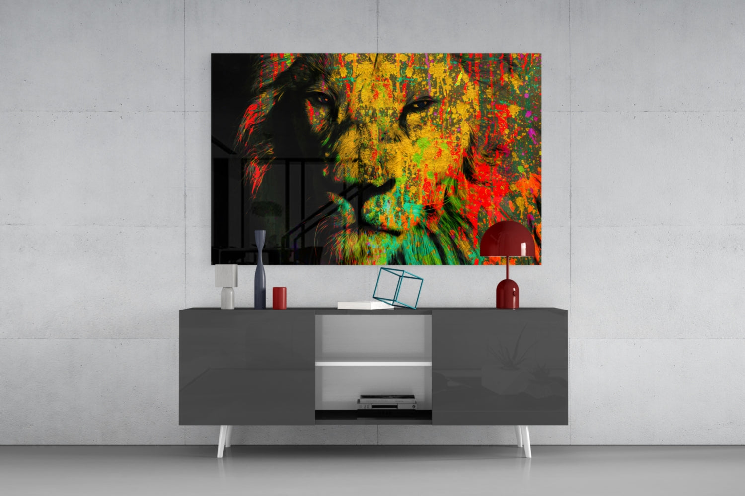 Eye of the Lion Glass Wall Art.