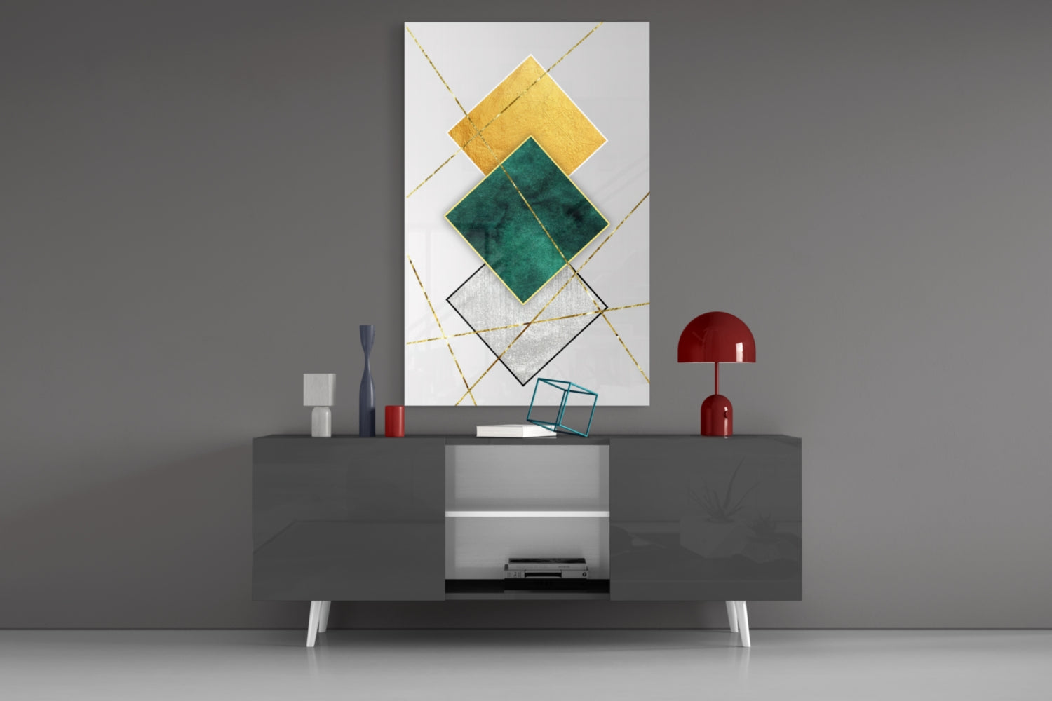 Squares Glass Wall Art.