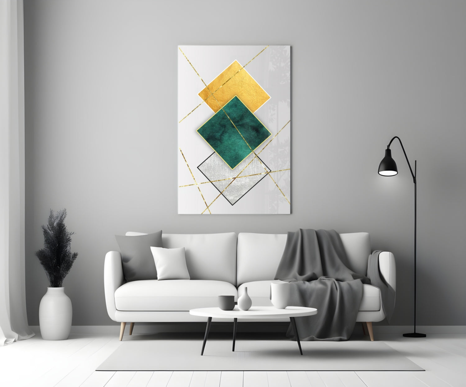 Squares Glass Wall Art.
