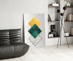 Squares panel adding editorial calm to an office